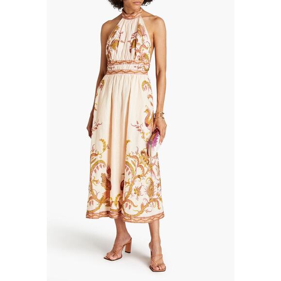 ❤️Zimmermann Cassia Halterneck Linen Long Dress❤️ - Picture 2 of 3